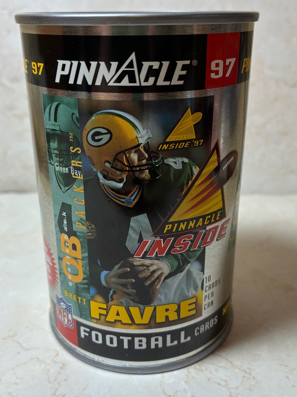 1997 Pinnacle Inside MVP Brett Favre Sealed Silver Card Can